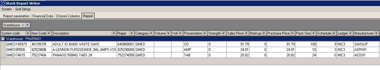 Stock report writer 1