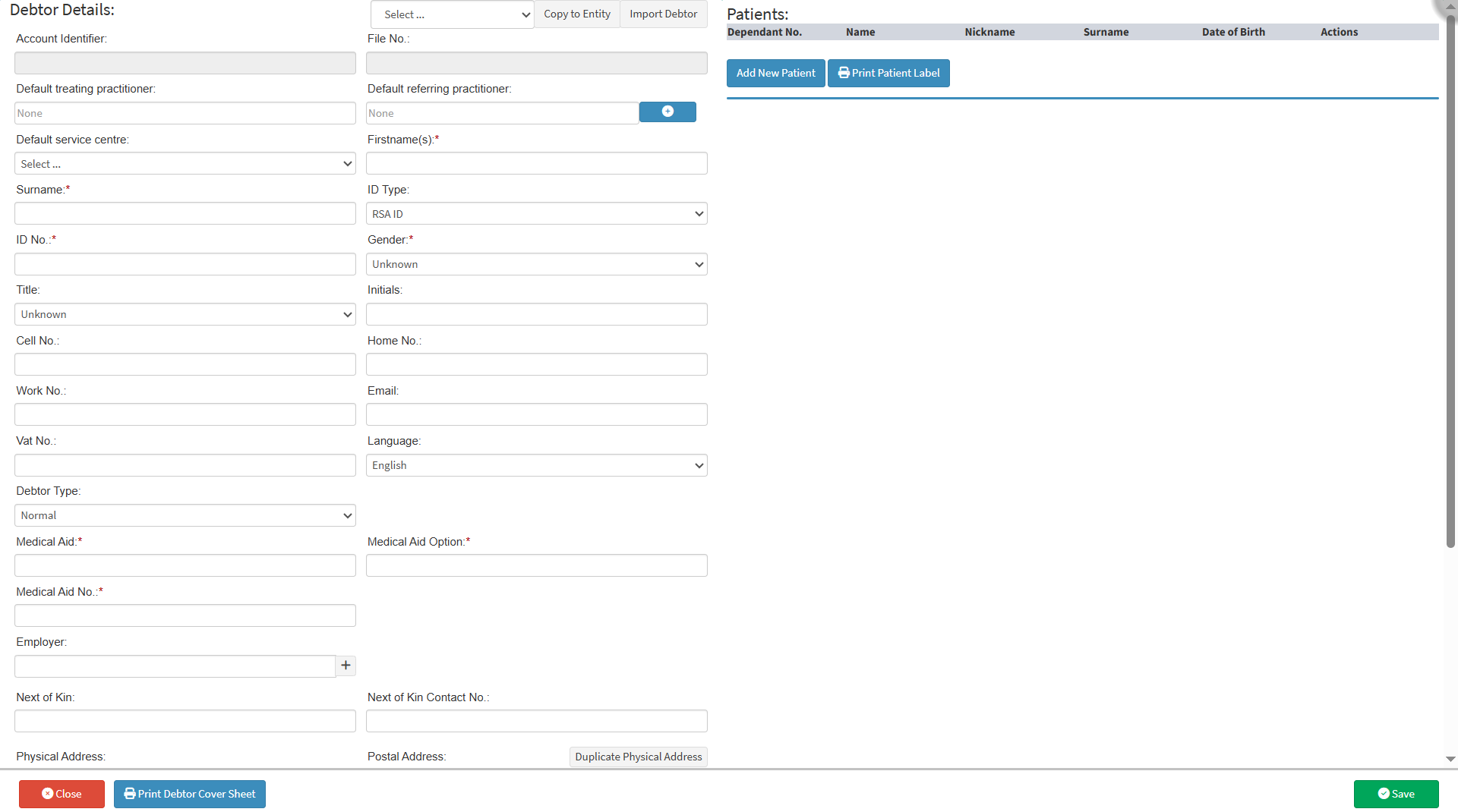 Debtor details
s