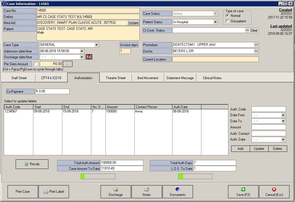 Case screen Auth