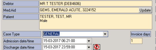 Patient Info on Case