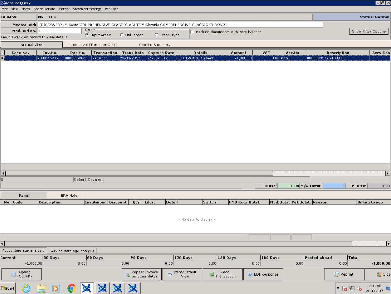 Debtor unlinked account 