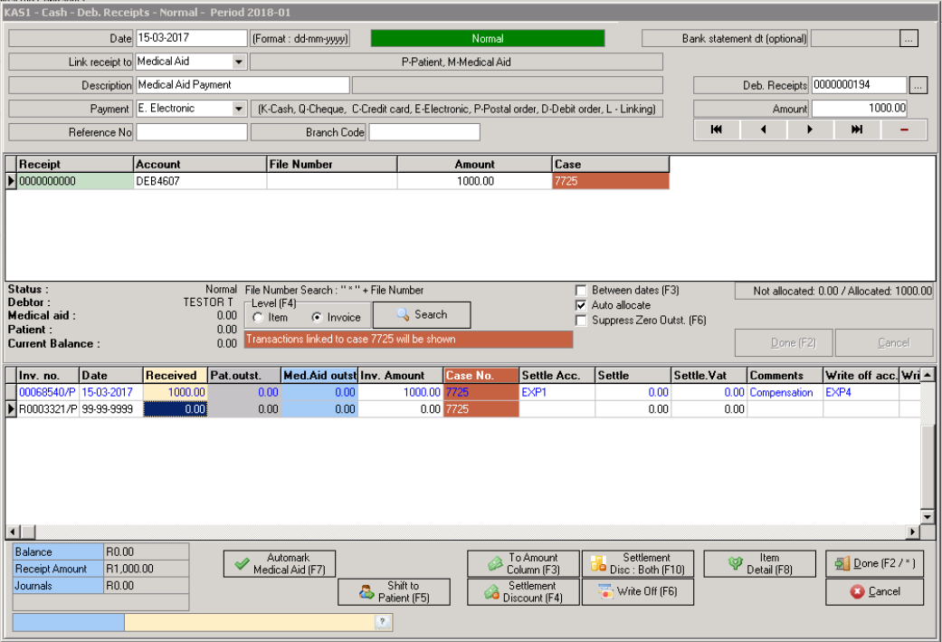 Medical Aid Payment Information