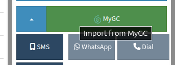 Zoomed in view of a green MyGC button