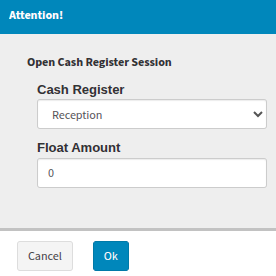 Completed cash register information