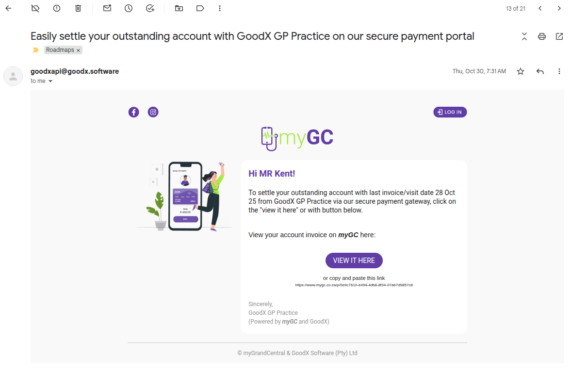 Email example