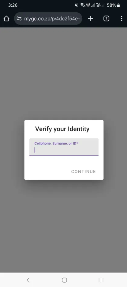 Security question pop up