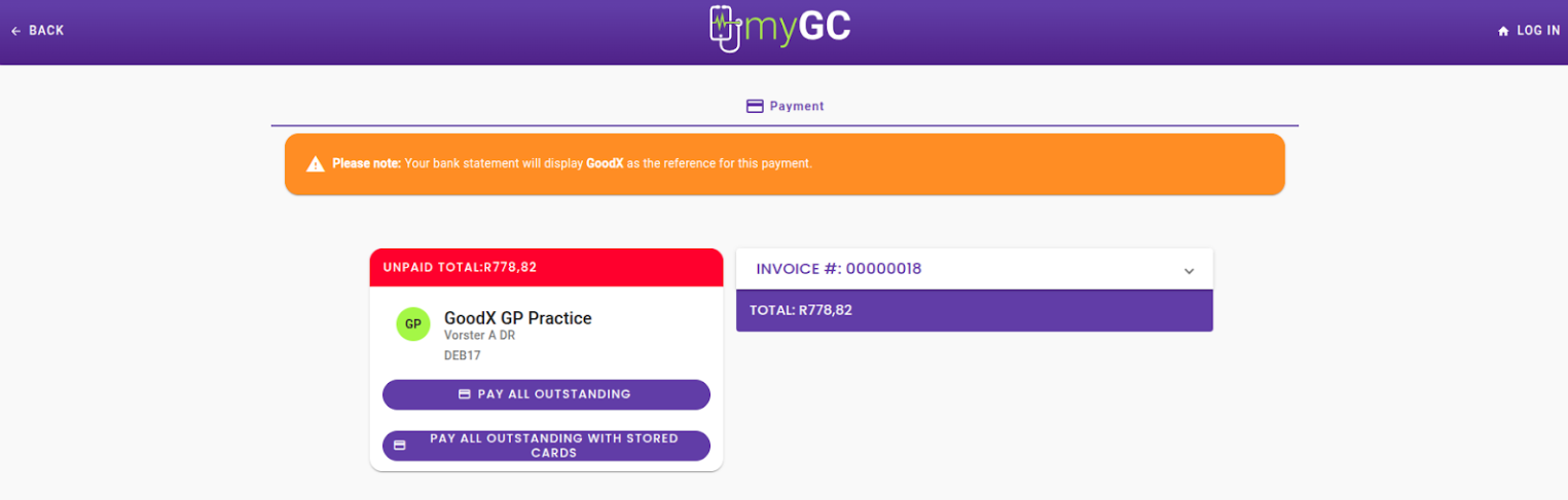 Payment view from  a different device