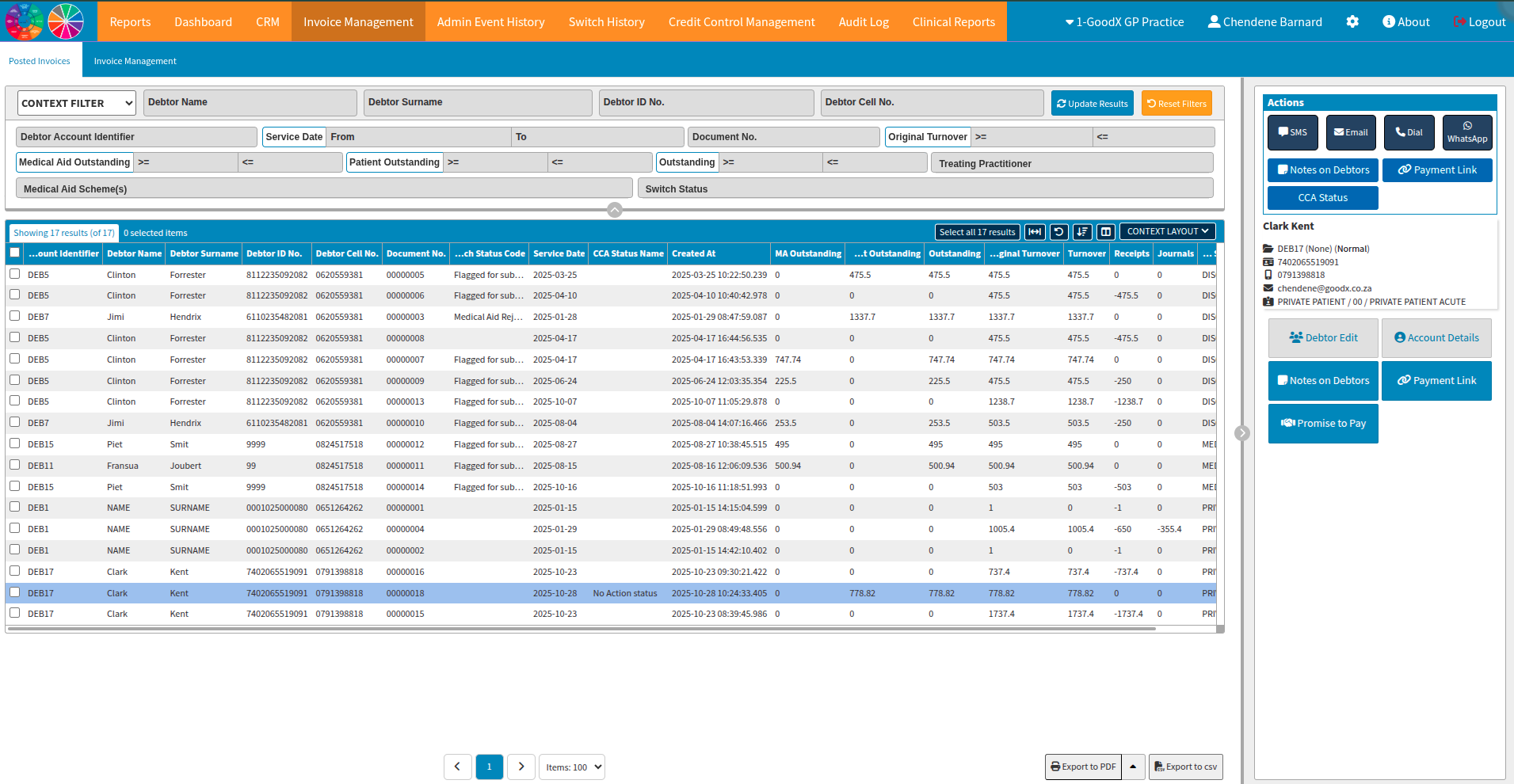 Report invoice management views