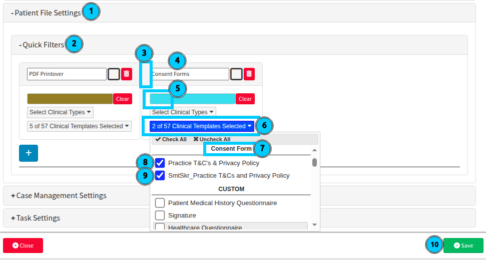 Depiction of steps around creating patient profiles