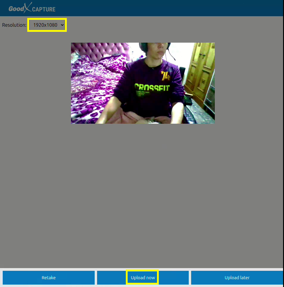 Upload image selection