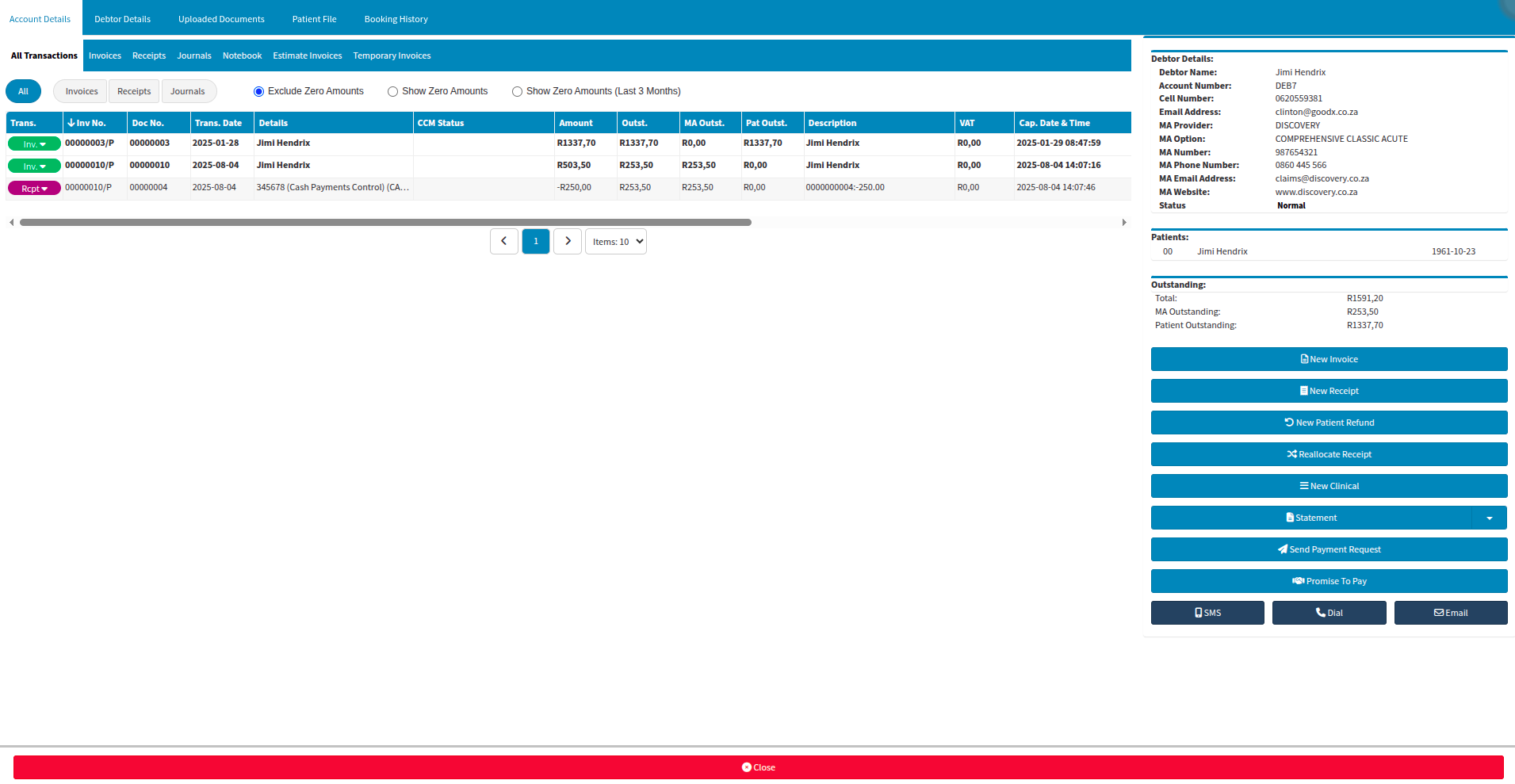 Default account view