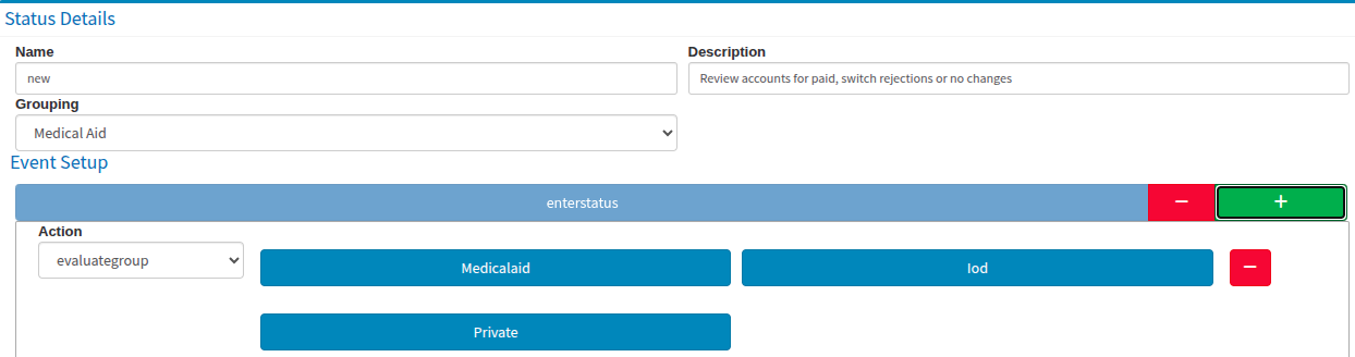 Initial setup to define workflows in the Automated Credit Control Management Setup