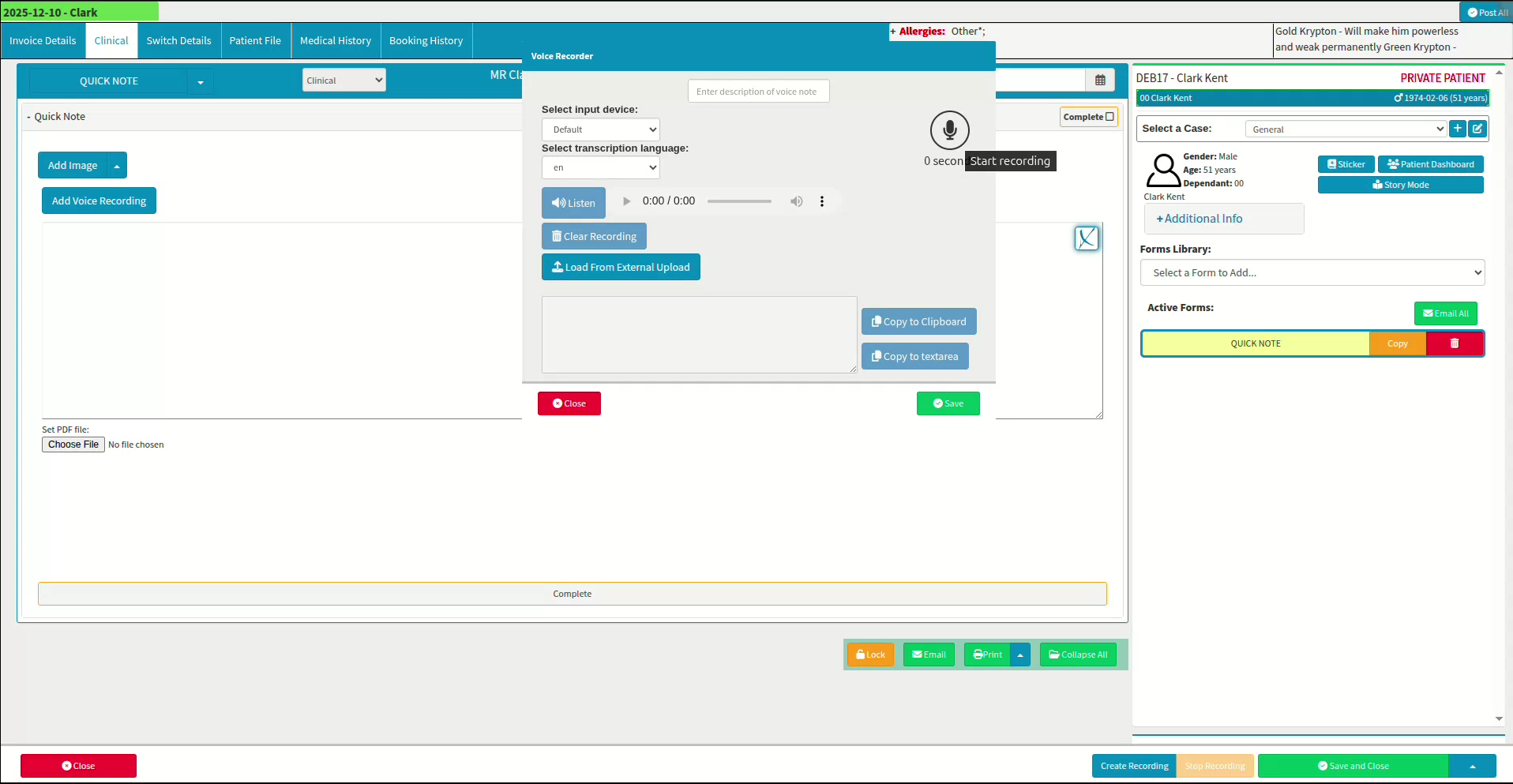 Example of quicknote with Goodxpert