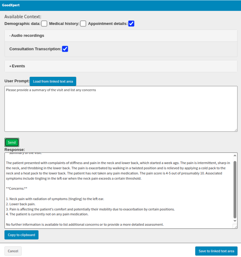 example response