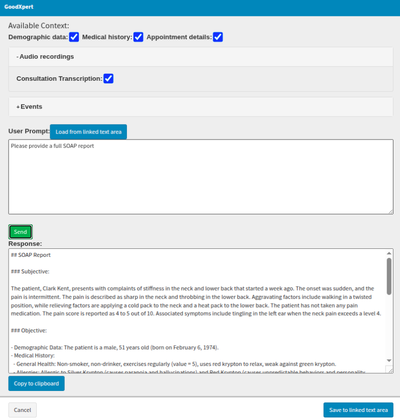 example response