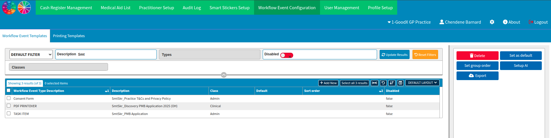 Example of the dedicated forms set up for “Smart Sticker" protocol use