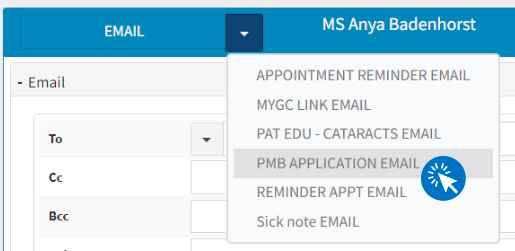 Drop down example