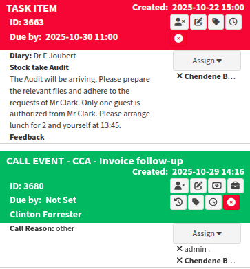 Call event example