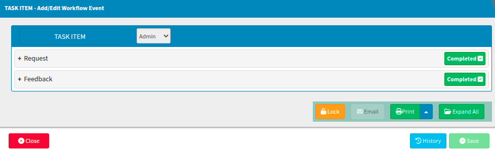 Tasks marked as completed