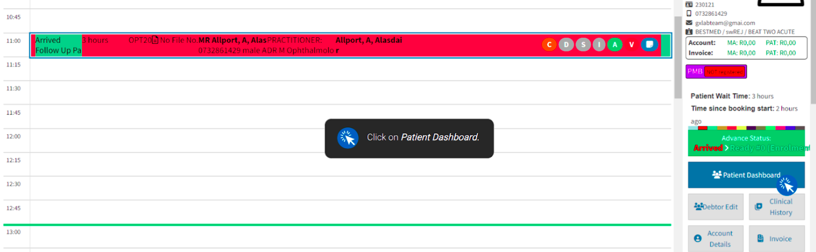 patient dashboard access
