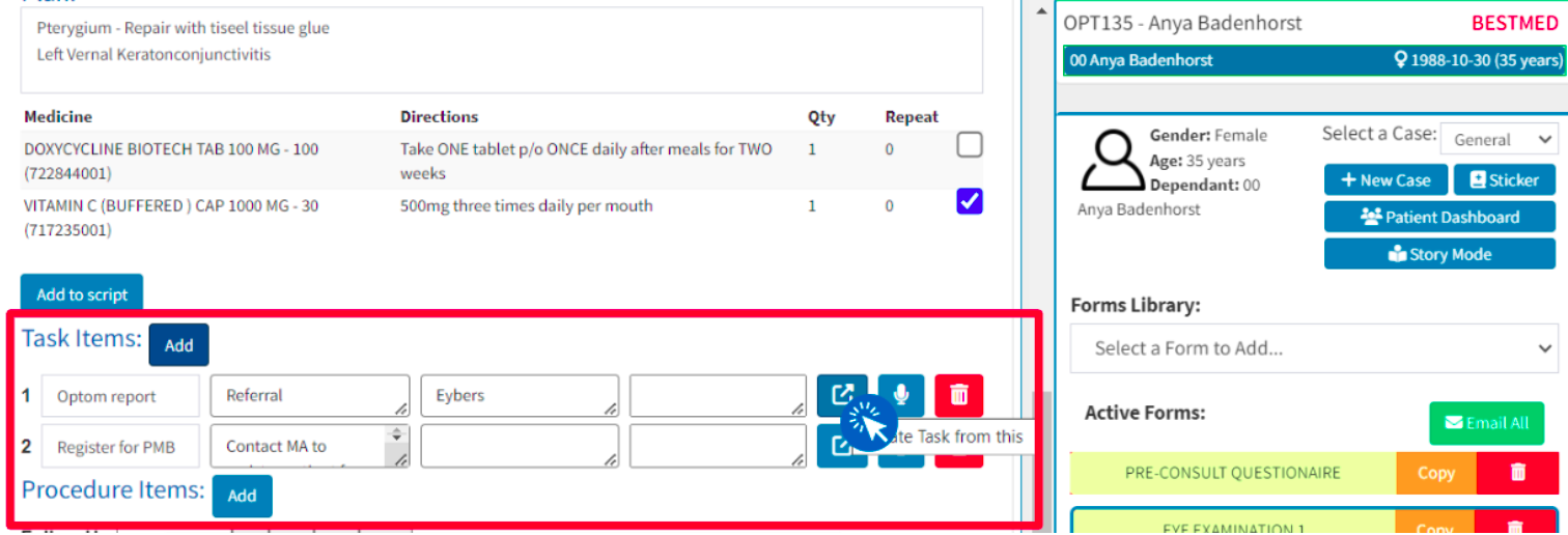 medicine with task prompt