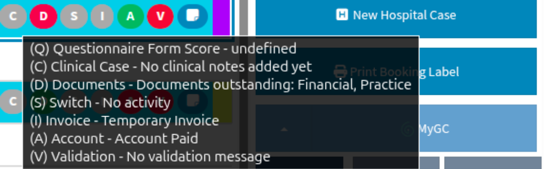 Tooltip displaying descriptions of each letter held within a bubble