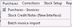 Stock Credit Note (New interface)