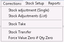 Stock take option