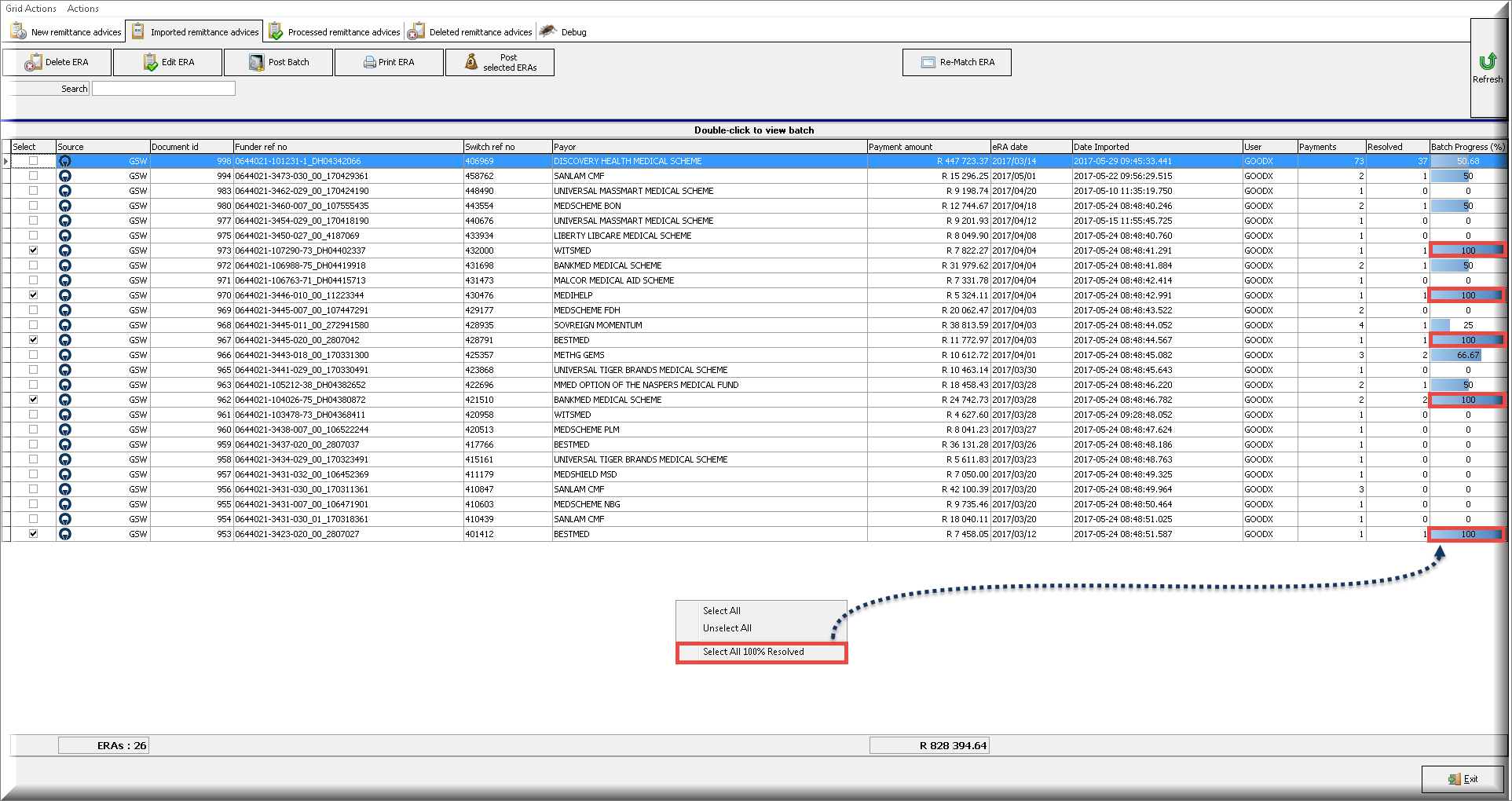 ERA Select all 100% resolved