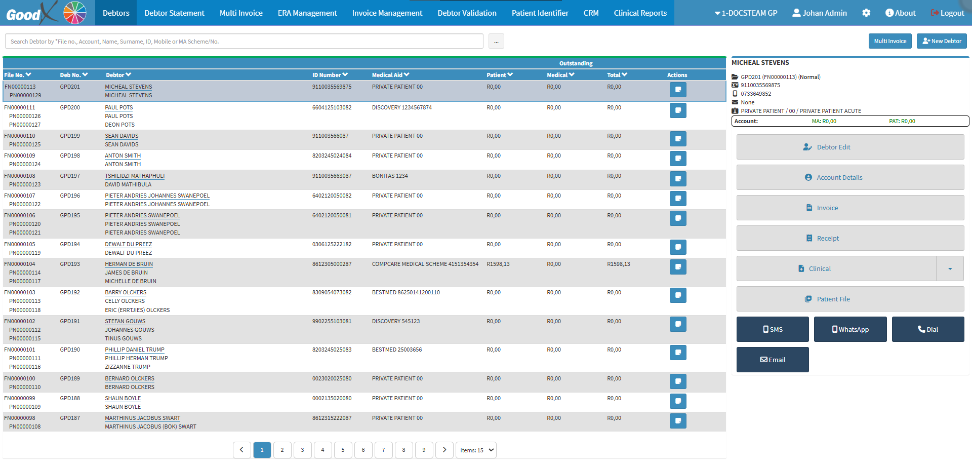 Debtor sidebar
